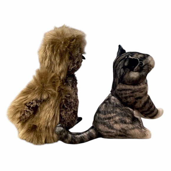 Bundle Folkmanis Puppets Mini Tabby Cat Screech Owl Turning Head Realistic Plush - Picture 3 of 13